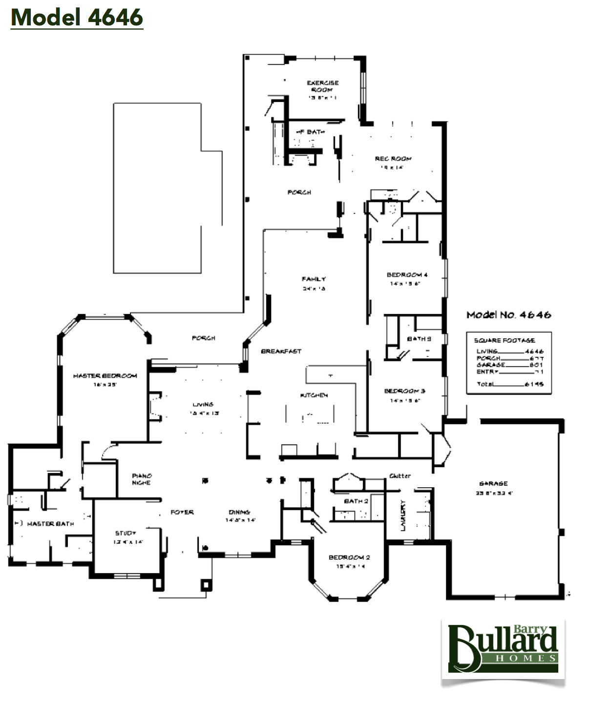 Model 4646 Barry Bullard Homes Custom Home Builder Gainesville Floorplans